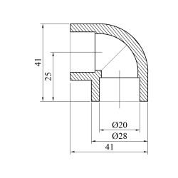 Коліно 90° PPR Baux 20 мм Коліно 90° PPR Baux 20 мм