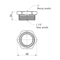 Футорка Karro 1 1/4"х1" ЗВ нікельована KR-3115 Футорка Karro 1 1/4"х1" ЗВ нікельована KR-3115