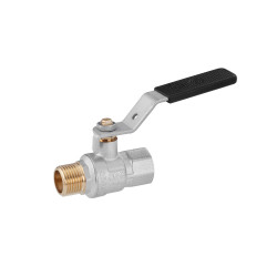 Кран кульовий Kroner 1/2" ВЗ PN40 ручка, нікельований Кран кульовий Kroner 1/2" ВЗ PN40 ручка, нікельований