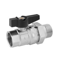 Кран-американка кульовий прямий Karro "Uno Black" 1" ВЗ PN40 метелик Кран-американка кульовий прямий Karro "Uno Black" 1" ВЗ PN40 метелик