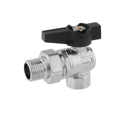 Кран-американка кульовий кутовий Karro "Uno Black" 1/2" ВЗ PN40 метелик