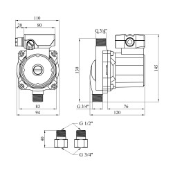 Насос рециркуляційний Forwater Star Z 15/6 з гайками (Wilo)