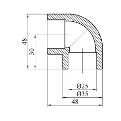 Коліно 90° PPR Baux 25 мм Коліно 90° PPR Baux 25 мм