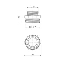 Ніпель перехідний Karro 1 1/4"х1" ЗЗ нікельований KR-3114