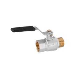 Кран кульовий Kroner 3/4" ВЗ PN40 ручка, нікельований