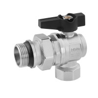 Кран-американка кульовий кутовий Karro "Uno Black" 1" ВЗ PN40 метелик