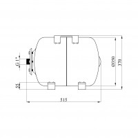 Гідроакумулятор горизонтальний Forwater 50 л з нержавіючої сталі Гідроакумулятор горизонтальний Forwater 50 л з нержавіючої сталі