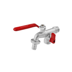 Кран для поливу Karro на 2 виходи 1/2"x3/4" PN40 нікельований KR-12014