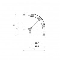 Коліно 90° PPR Baux 32 мм Коліно 90° PPR Baux 32 мм