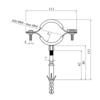 Хомут зі шпилькою в зборі Karro 2" 60-64 мм металевий Хомут зі шпилькою в зборі Karro 2" 60-64 мм металевий