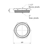 Футорка Karro 2"х1 1/2" ЗВ нікельована KR-3115 Футорка Karro 2"х1 1/2" ЗВ нікельована KR-3115