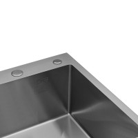 Комплект кухонна мийка Kroner Gebürstet-6350RHM + змішувач Küche-C031GRA + дозатор Spender-016