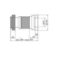 Гофра для унітаза армована Kroner KRP - GA110 D - 110 мм 240-455 мм Гофра для унітаза армована Kroner KRP - GA110 D - 110 мм 240-455 мм