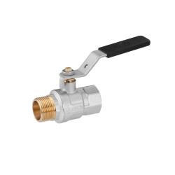 Кран кульовий Kroner 1" ВЗ PN40 ручка, нікельований Кран кульовий Kroner 1" ВЗ PN40 ручка, нікельований