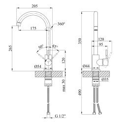 Комплект кухонна мийка Kroner Derby-5050HM PVD + змішувач Edelstahl Klassisch-SCH035PVD + дозатор Spender-026