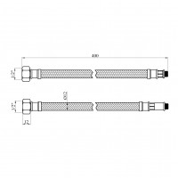 Гнучка підводка для підключення змішувача Kroner KRP 1/2"хМ10 ВЗ 40 см в обплетенні з нержавіючої сталі (пара) Гнучка підводка для підключення змішувача Kroner KRP 1/2"хМ10 ВЗ 40 см в обплетенні з нержавіючої сталі (пара)