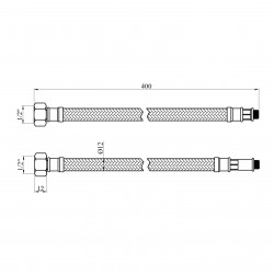 Гнучка підводка для підключення змішувача Kroner KRP 1/2"хМ10 ВЗ 40 см в обплетенні з нержавіючої сталі (пара) Гнучка підводка для підключення змішувача Kroner KRP 1/2"хМ10 ВЗ 40 см в обплетенні з нержавіючої сталі (пара)