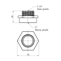 Перехідник Karro 2"х1 1/4" ВЗ нікельований KR-3117