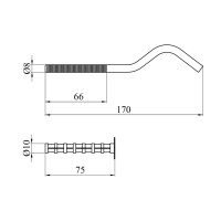 Кріплення коване кронштейн для радіаторів Український легіон 8х170 мм