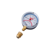 Термоманометр Karro 1/2"х1/4" вертикальний 80 мм KR-1086