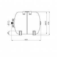 Гідроакумулятор горизонтальний Forwater 80 л з нержавіючої сталі Гідроакумулятор горизонтальний Forwater 80 л з нержавіючої сталі