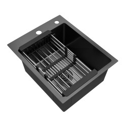 Кухонна мийка Kroner KRP PVD Schwarze - 4050HM (3,0/1,0 мм)