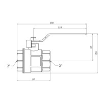 Кран кульовий Karro "Standart+" 2" ВВ PN40 ручка, нікельований Кран кульовий Karro "Standart+" 2" ВВ PN40 ручка, нікельований