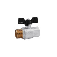 Кран кульовий Karro "Premium" 1" ВЗ PN40 метелик, нікельований