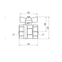 Кран кульовий Valves 1" ВВ PN30 синій метелик
