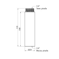 Подовжувач Karro 3/4" ВЗ, L=100 мм хромований KR-3209