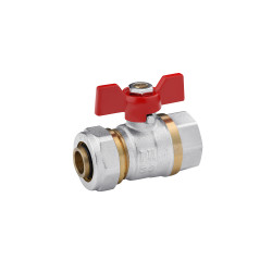 Кран кульовий металопластиковий Karro 20х3/4" РВ метелик, нікельований