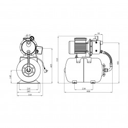 Насосна станція Agua AT JET 100S Нmax 48 м Qmax 52 л/хв P 1100Вт корпус нержавіюча сталь