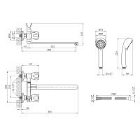 Змішувач для ванни Kroner KRP Hamburg - C070 Змішувач для ванни Kroner KRP Hamburg - C070
