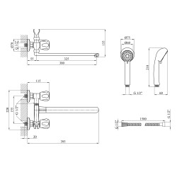 Змішувач для ванни Kroner KRP Hamburg - C070