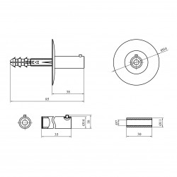 Кріплення для електричної рушникосушки Kroner 16мм