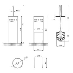 Йоржик для унітаза підлоговий Kroner KRM Rizze - ACC321-1 Йоржик для унітаза підлоговий Kroner KRM Rizze - ACC321-1