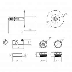 Кріплення для водяної рушникосушки Kroner 16мм
