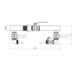 Байпас короткий в зборі STA (DN) 40 з краном