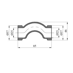 Обвод короткий PPR Baux 25 мм