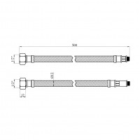 Гнучка підводка для підключення змішувача Kroner KRP 1/2"хМ10 ВЗ 50 см в обплетенні з нержавіючої сталі (пара) Гнучка підводка для підключення змішувача Kroner KRP 1/2"хМ10 ВЗ 50 см в обплетенні з нержавіючої сталі (пара)