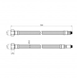 Гнучка підводка для підключення змішувача Kroner KRP 1/2"хМ10 ВЗ 50 см в обплетенні з нержавіючої сталі (пара) Гнучка підводка для підключення змішувача Kroner KRP 1/2"хМ10 ВЗ 50 см в обплетенні з нержавіючої сталі (пара)