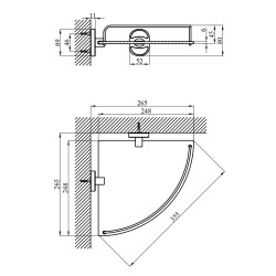 Полиця для ванної кімнати кутова Kroner KRM Elbe - ACG2921-1