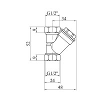 Фільтр грубої очистки Karro 1/2" ВВ латунний KR-5005 Фільтр грубої очистки Karro 1/2" ВВ латунний KR-5005