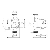 Насос циркуляційний Forwater 25/6-180 з гайками New