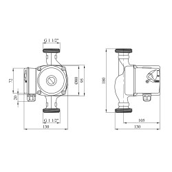 Насос циркуляційний Forwater 25/6-180 з гайками New