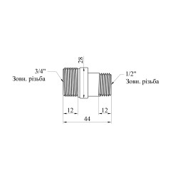 Ексцентрик посилений LexLine 3/4"х1/2" ЗЗ латунний УК0041-В
