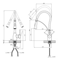 Змішувач для кухні Kroner KRP Ersel - SCH03393BLK