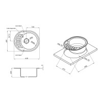 Кухонна мийка Kroner KRP Komposit GRB - 6250