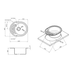Кухонна мийка Kroner KRP Komposit GRB - 6250