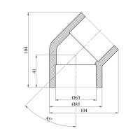 Коліно 45° PPR Baux 63 мм